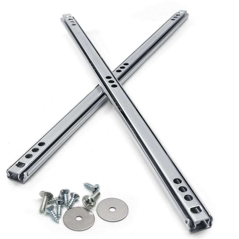 Jersvimc 1Pair 12 Inch(310mm) Metal Drawer Slides Drawer Tracks, Ball Bearing Drawer Silde Two Way Heavy Duty Drawer Rails for Cabinet Dresser - Image 1